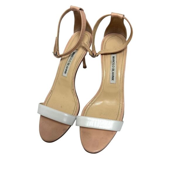 Manolo Blahnik Chaos Bicolor Leather Heels Sz. 38.5 (US 8.5) - Picture 3 of 10